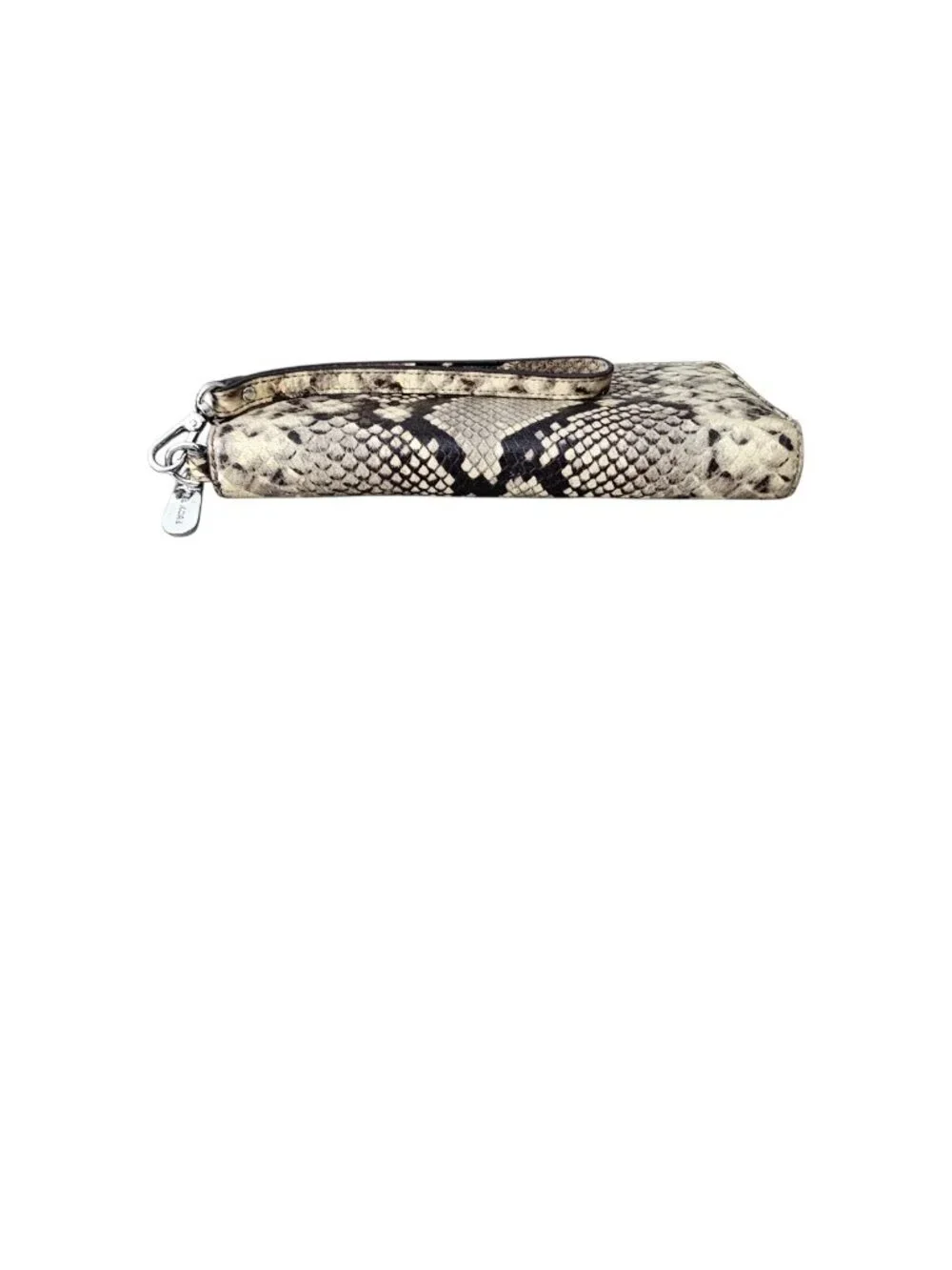 Michael Kors Jet Set Leather Snakeskin Embossed Continental Wallet Wristlet COA
